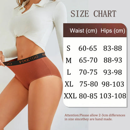 Women's 4-Piece Cotton High-Waist Seamless Breathable Elastic Underwear