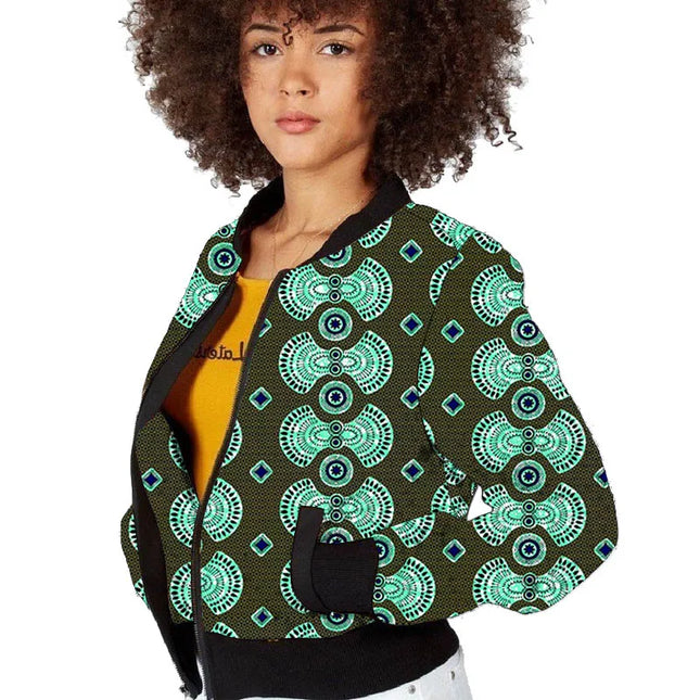 Women's Short Zipper Bomber Jacket
