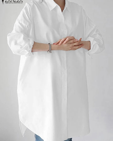Zanzea Elegant Long Sleeve Blouse with Flare Sleeves