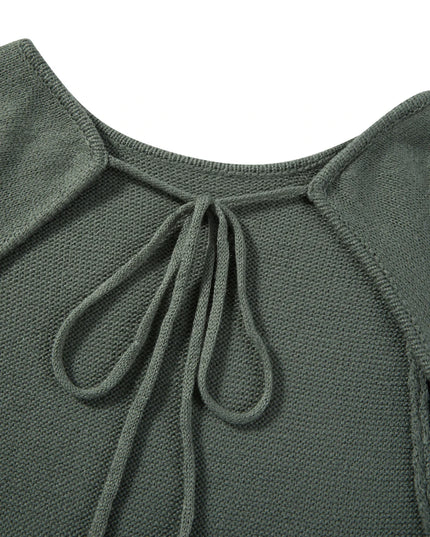 Women's Knitted Backless Bodycon Dress with Ruffle Trim