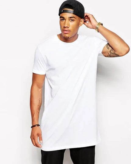 Men's Long Cotton T-Shirt - Comfortable & Stylish Fit for Everyday Wear