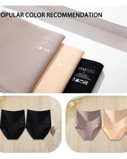 2-Pack High Waist Women's Slimming Breathable Briefs Underwear Set