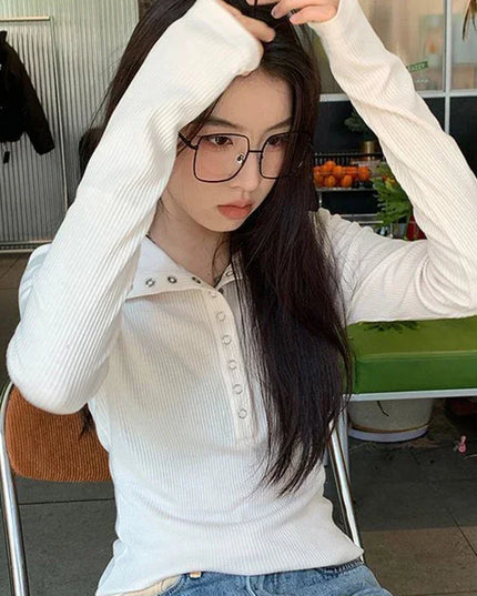 Women's Slim Fit Button-Up Long Sleeve Knit Sweater