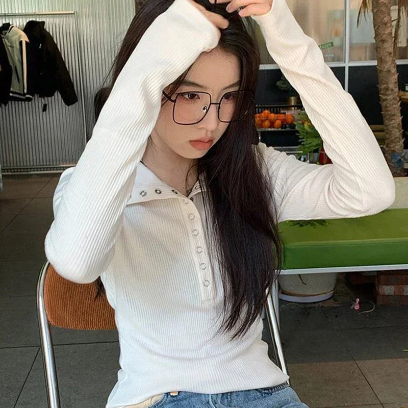 Women's Slim Fit Button-Up Long Sleeve Knit Sweater