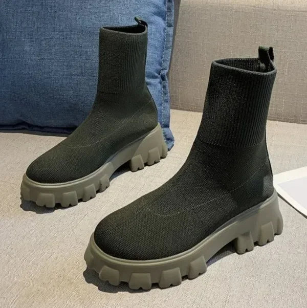 Women's Platform Ankle Slip-On Boots