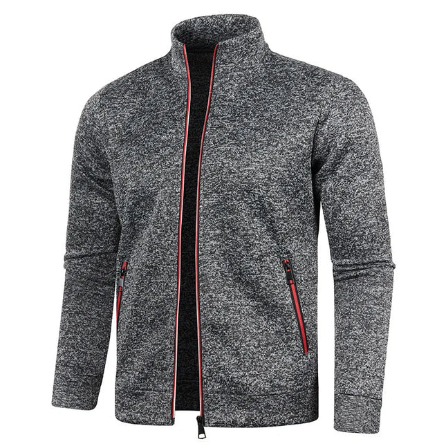 Men's Long Sleeve Zipper Knit Sweater Jacket - Various Colors