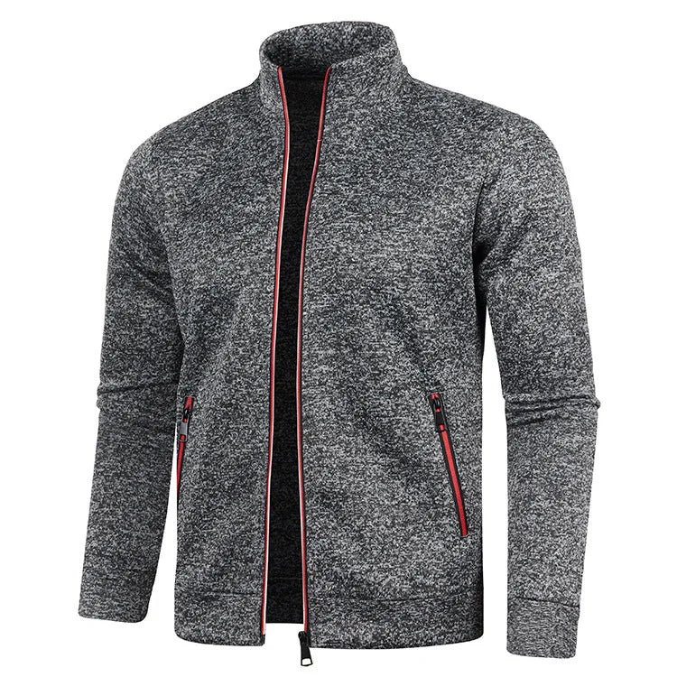 Men's Long Sleeve Zipper Knit Sweater Jacket - Various Colors