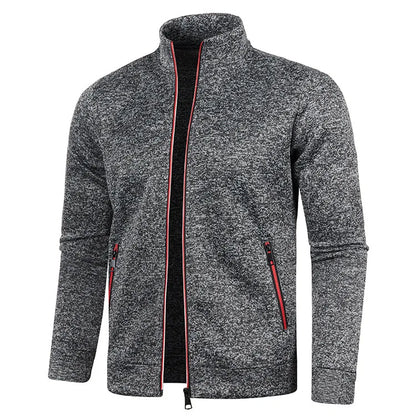 Men's Long Sleeve Zipper Knit Sweater Jacket - Various Colors