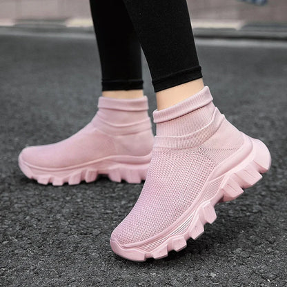 Women's Light Ankle Sock Boots – With Non-Slip Thick Soles - Various Colors