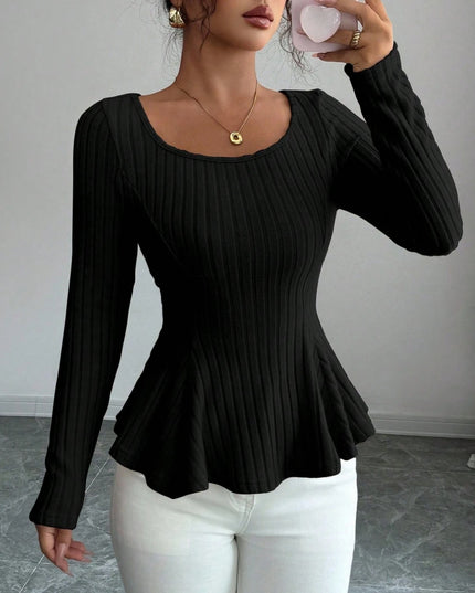 Women's Square Neck Long Sleeve Top Sweater