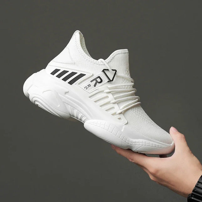 Men's Height-Boosting Running Shoes - Fly Weaving Sneakers with Thick Soles, Non-Slip and Comfort Fit