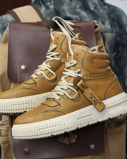 Men's High-Top Casual Faux Leather Boots