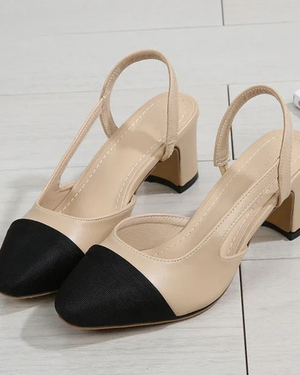 Women's Pointed Toe Sandals with Low Square Heels