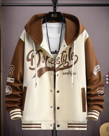 Men's Graphic Hooded Jacket and Sweatpants Two-Piece Set