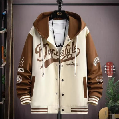 Men's Graphic Hooded Jacket and Sweatpants Two-Piece Set
