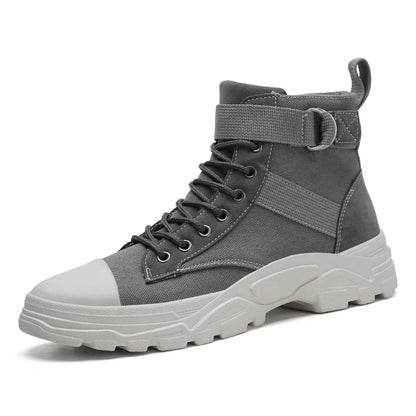 Men's High-Top Canvas Flat Lace-Up Sneakers 