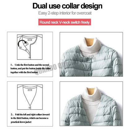 Women's Duck Down Puffer Jacket - Warm Liner Winter Coat for Women