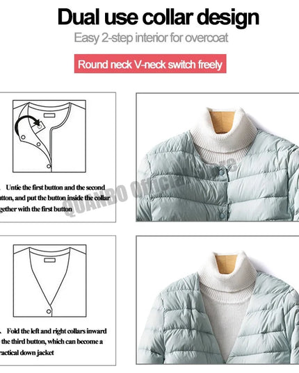 Women's Duck Down Puffer Jacket - Warm Liner Winter Coat for Women