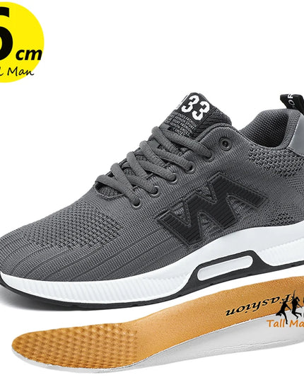 Men's Elevator Sneakers with 6cm Height-Increasing Insole