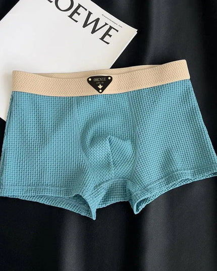 4-Pack Men’s Knitted Plaid Boxer Briefs – Comfortable, Stylish Men’s Underwear