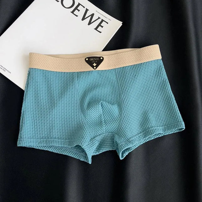 4-Pack Men’s Knitted Plaid Boxer Briefs – Comfortable, Stylish Men’s Underwear