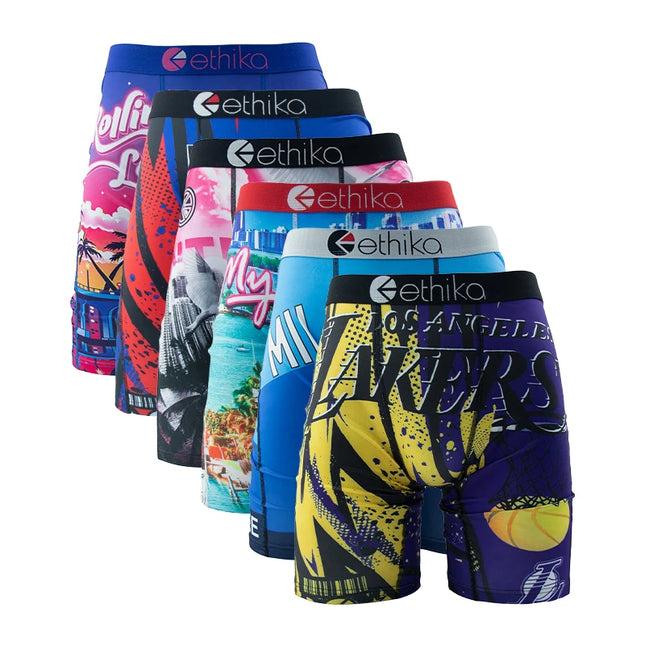 ETHIKA Men's 6-Pack Breathable Boxer Briefs