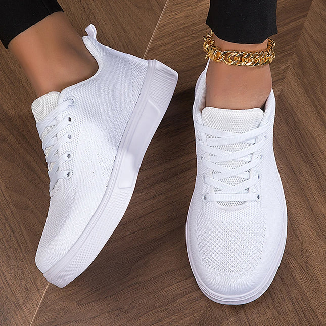 Women's Casual Mesh Lace-up Sneakers with Breathable Design