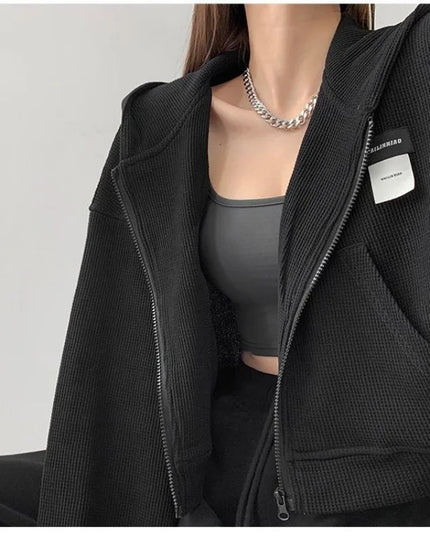 Women's Casual Hooded Zipper Sweater Jacket
