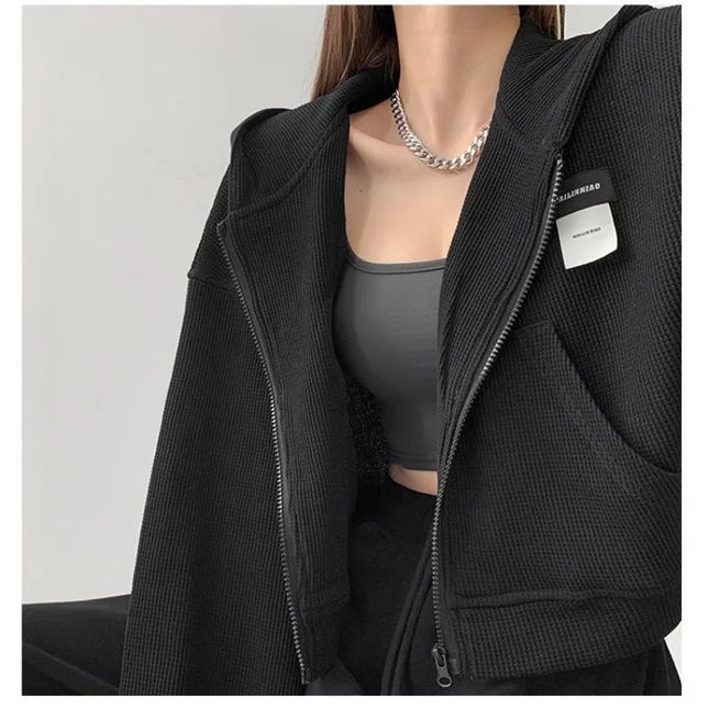 Women's Casual Hooded Zipper Sweater Jacket