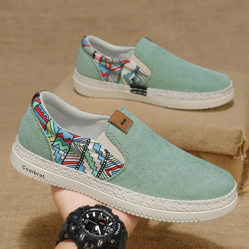 Men's Flat Canvas Slip-On Sneakers