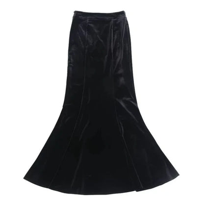 Women's Velvet Fishtail Slim Skirt – Elegant & Stylish Velvet Skirt for Women