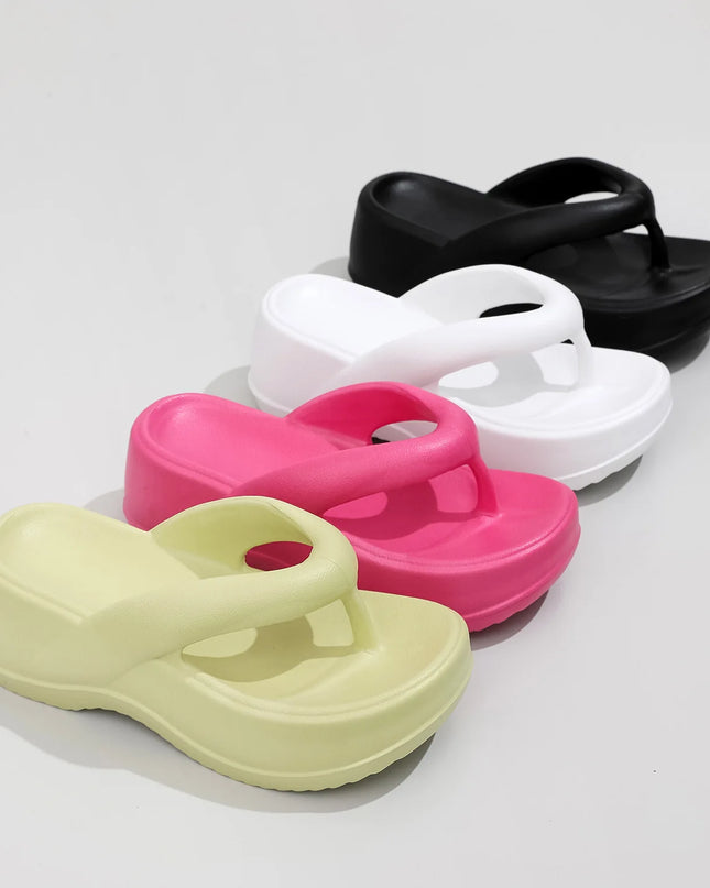 Women's Platform Flip Flops – Soft Sole EVA Slippers with Non-Slip Grip, Comfortable Slides