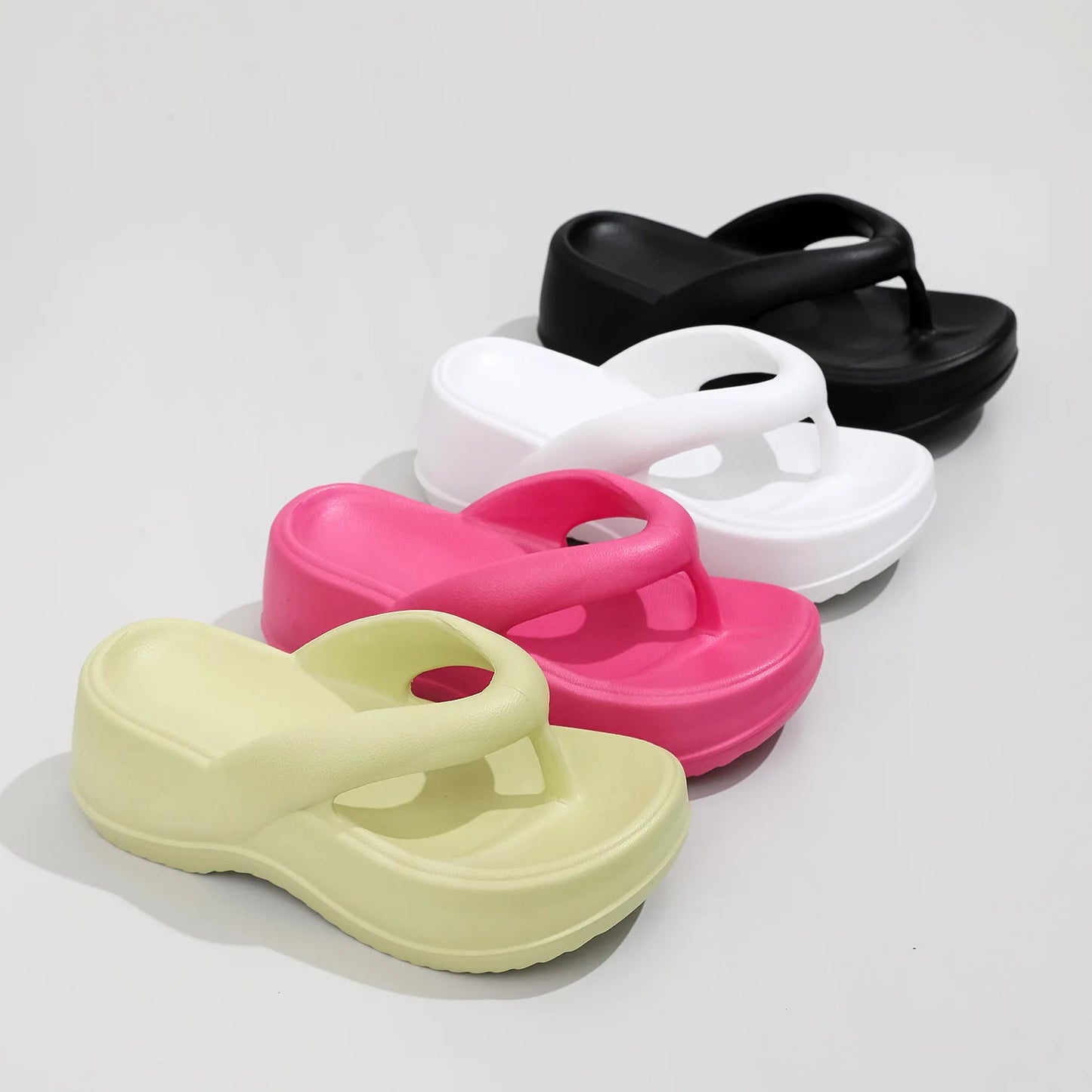Women's Platform Flip Flops – Soft Sole EVA Slippers with Non-Slip Grip, Comfortable Slides