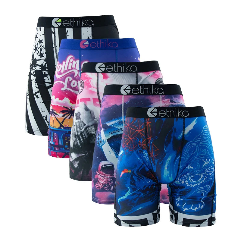 ETHIKA Men's 5-Pack Breathable Mesh Crotch Underwear