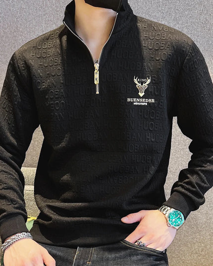 Men's Half-Zip Sweatshirt - Long Sleeve Casual Pullover for Men