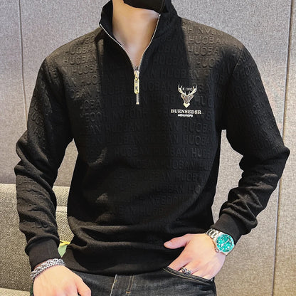 Men's Half-Zip Sweatshirt - Long Sleeve Casual Pullover for Men