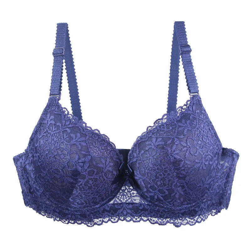 Women’s Floral Bow Push-Up Bra with Cup Support