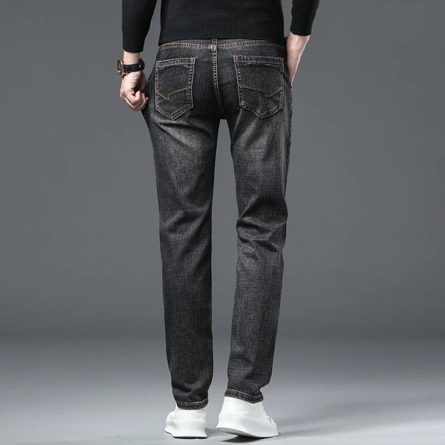 Men's Vintage Wash Casual Stretch Denim Jeans