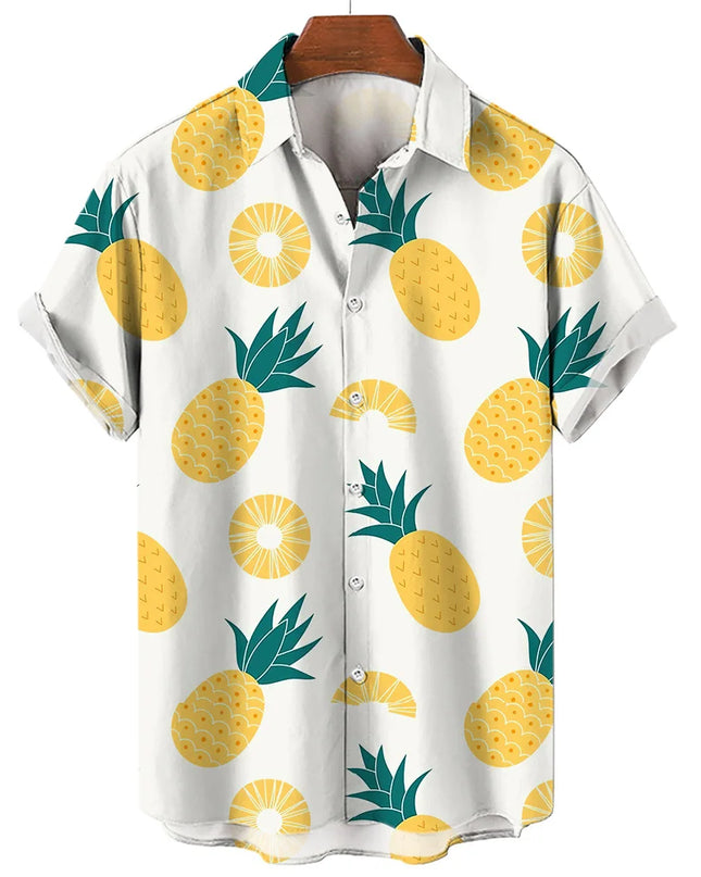 Men's T-Shirt with a Variety of Fruit and Animated Print