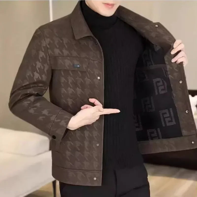 Men's Casual Square Collar Plaid Jacket - Stylish and Comfortable Outerwear