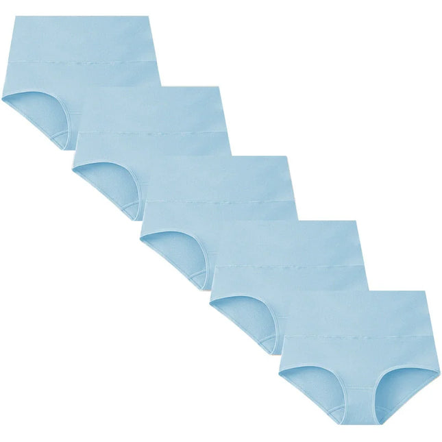 Set of 5 Women's High Waist Cotton Breathable Panties