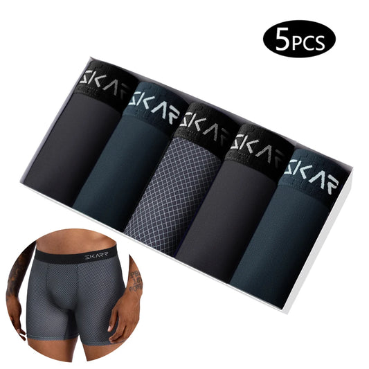 5-Pack Men's Stretch Boxer Briefs – Comfortable, Slim Fit Underwear for Men