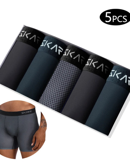 5-Pack Men's Stretch Boxer Briefs – Comfortable, Slim Fit Underwear for Men
