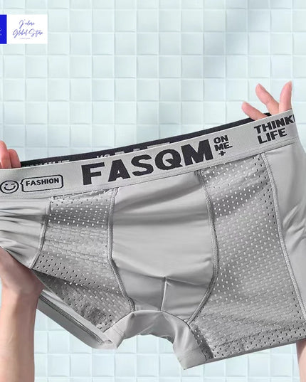 Men's Ice Silk Seamless Boxer Shorts - Antibacterial, Breathable Briefs
