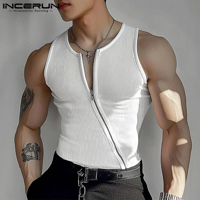 Incerun Men's Sleeveless Zipper Vest
