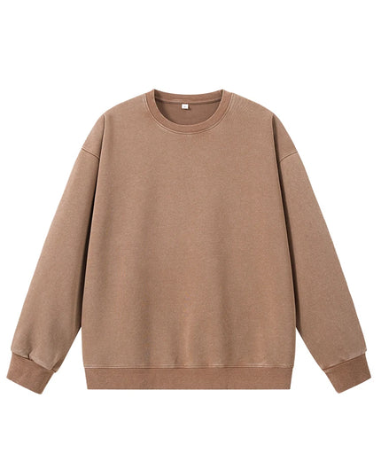 Men's Washed Faded O-Neck Knit Sweater - Oversized Fit