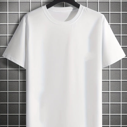 Men's Slim Fit Casual T-Shirt – 100% Cotton Rose Print Short Sleeve Round Neck Tee