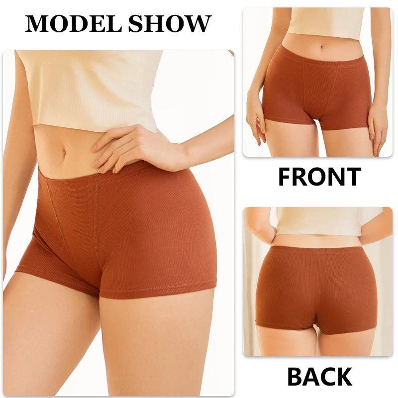 Set of 4 Women's Cotton Striped High-Waist Underwear