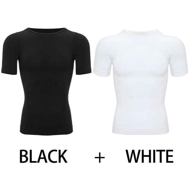 1/2 Piece Men's Body Shaper T-Shirt