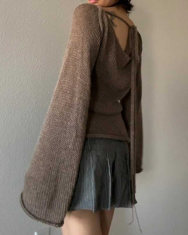 Long Sleeve Boat Neck Knit Sweater - Various Colors